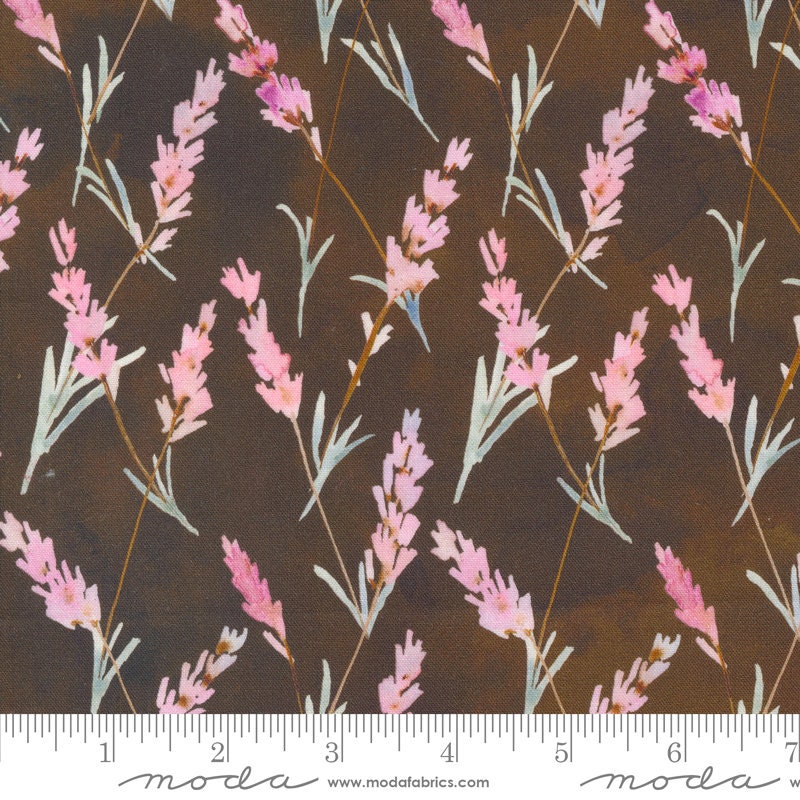 Blooming Lovely Layer Cake, Moda 16970LC, 10" Precut Watercolor Florals in Lavender Pink and Brown Fabric Squares, Janet Clare