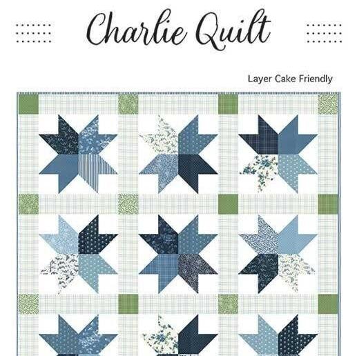 Charlie Quilt Pattern, Branch and Blume BNB2321, Layer Cake Ten Square Friendly Star Throw Quilt Pattern, Chrissy Lux