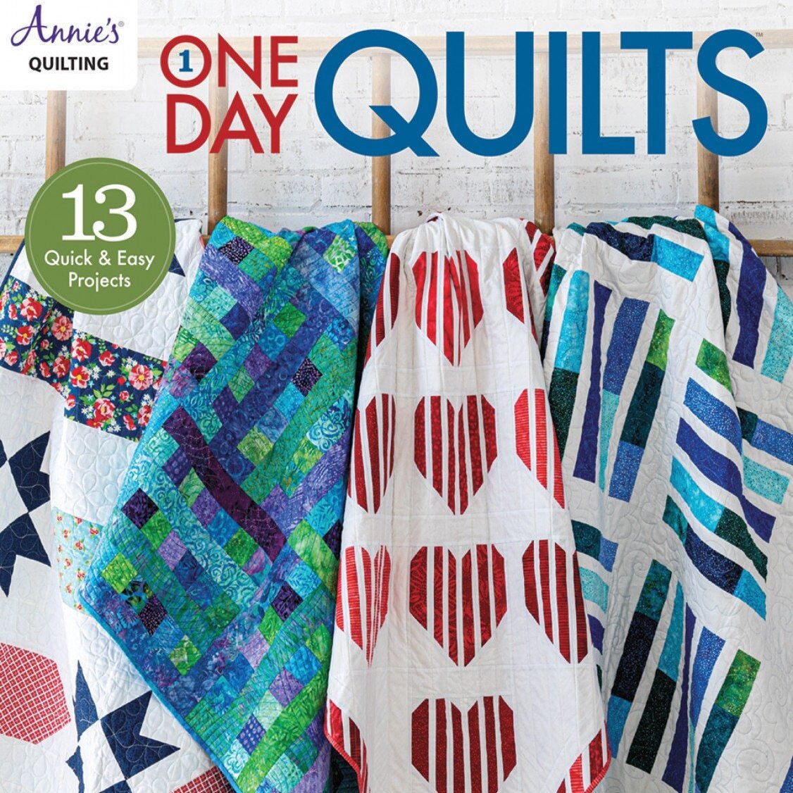 One Day Quilts Pattern Book, Annie's Quilting 1415211, Quick and Easy Beginner Quilt Pattern Book, 13 Quilt Projects