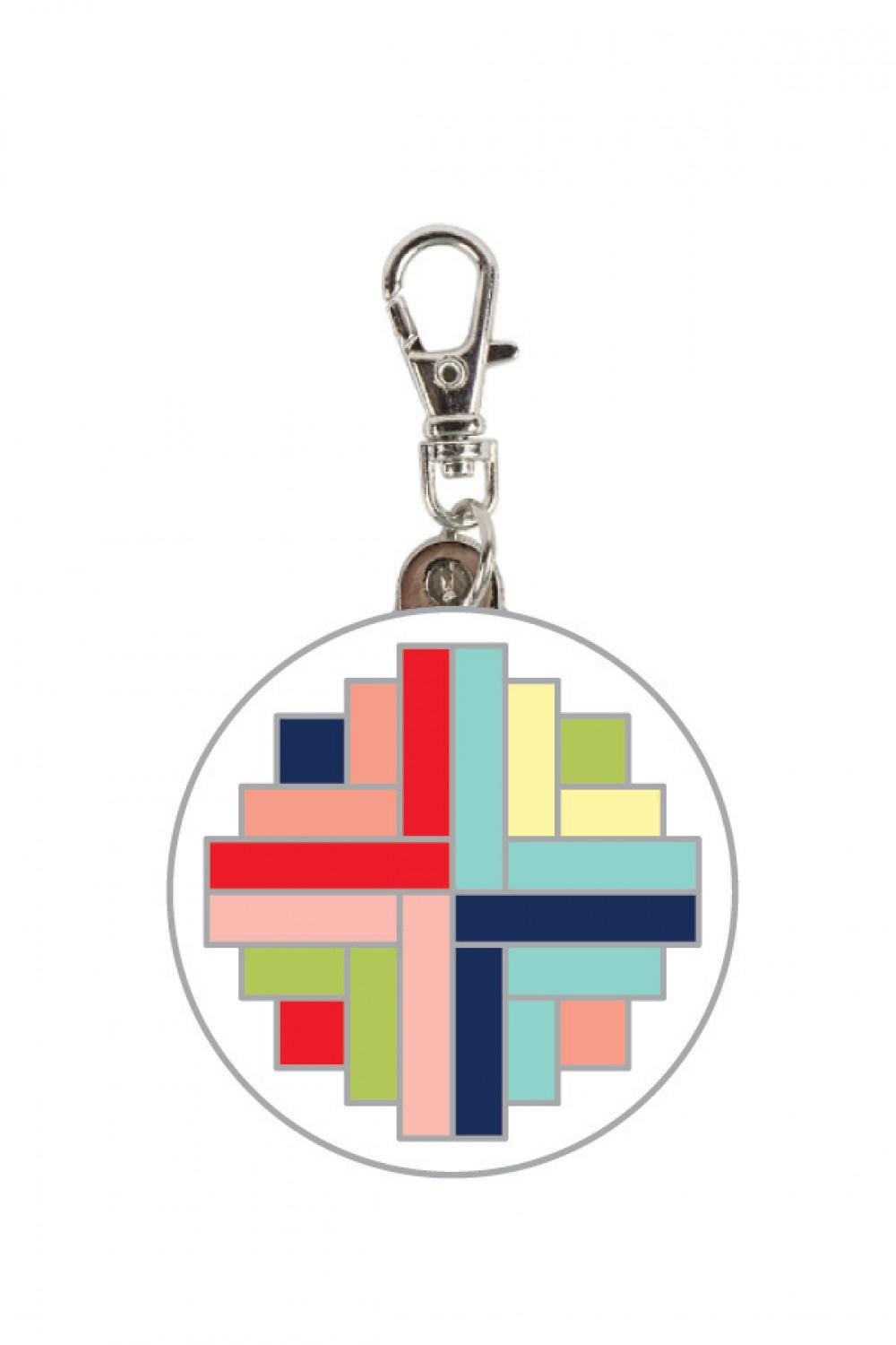 Good Times Enamel Zipper Pull Keychain Charm, It's Sew Emma ISE-767, Sewing Quilting Notions, Quilting Log Cabin Enamel Charm Pull