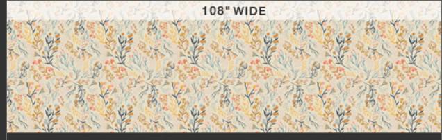 108" Edition Wide Backs - Hillside Meadow Floral Wide Quilt Back Fabric, AGF Wide-10201, Ivory Floral Quilt Backing Fabric, By the Yard