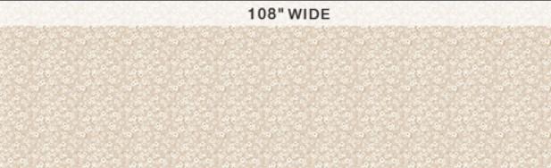 108" Edition Wide Backs - Spring Daisies Ecru Floral Wide Quilt Back Fabric, AGF Wide-10206, Beige Tan Floral Quilt Backing, By the Yard