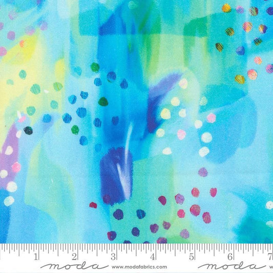 108" Gradients Auras - Turquoise Blue Abstract Wide Quilt Back Fabric, Moda 108011 13, Cotton Sateen Quilt Backing Fabric, By the Yard