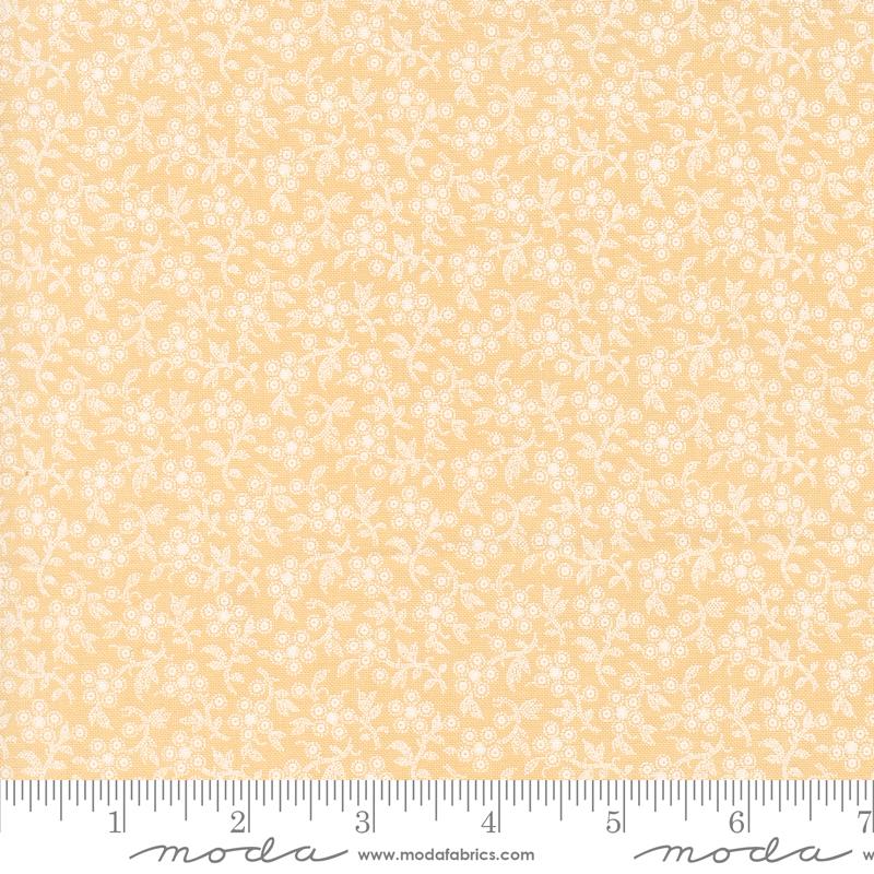 Denim and Daisies Layer Cake, Moda 35380LC, 10" Precut Floral Orange Blue Fabric Squares, Fig Tree