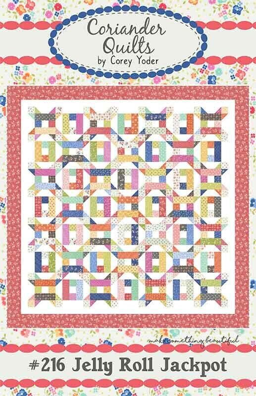 Jelly Roll Jackpot Quilt Pattern, Coriander Quilts CQ216, Jelly Roll Friendly Lap Throw Quilt Pattern, Strip Quilt Pattern, Corey Yoder