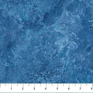 REMNANT 1 Yard 20" of Stonehenge Basics- Patriot Blue Marble Fabric, Northcott 39302-466, Medium Blue Tonal Texture Fabric, Stars Stripes 13