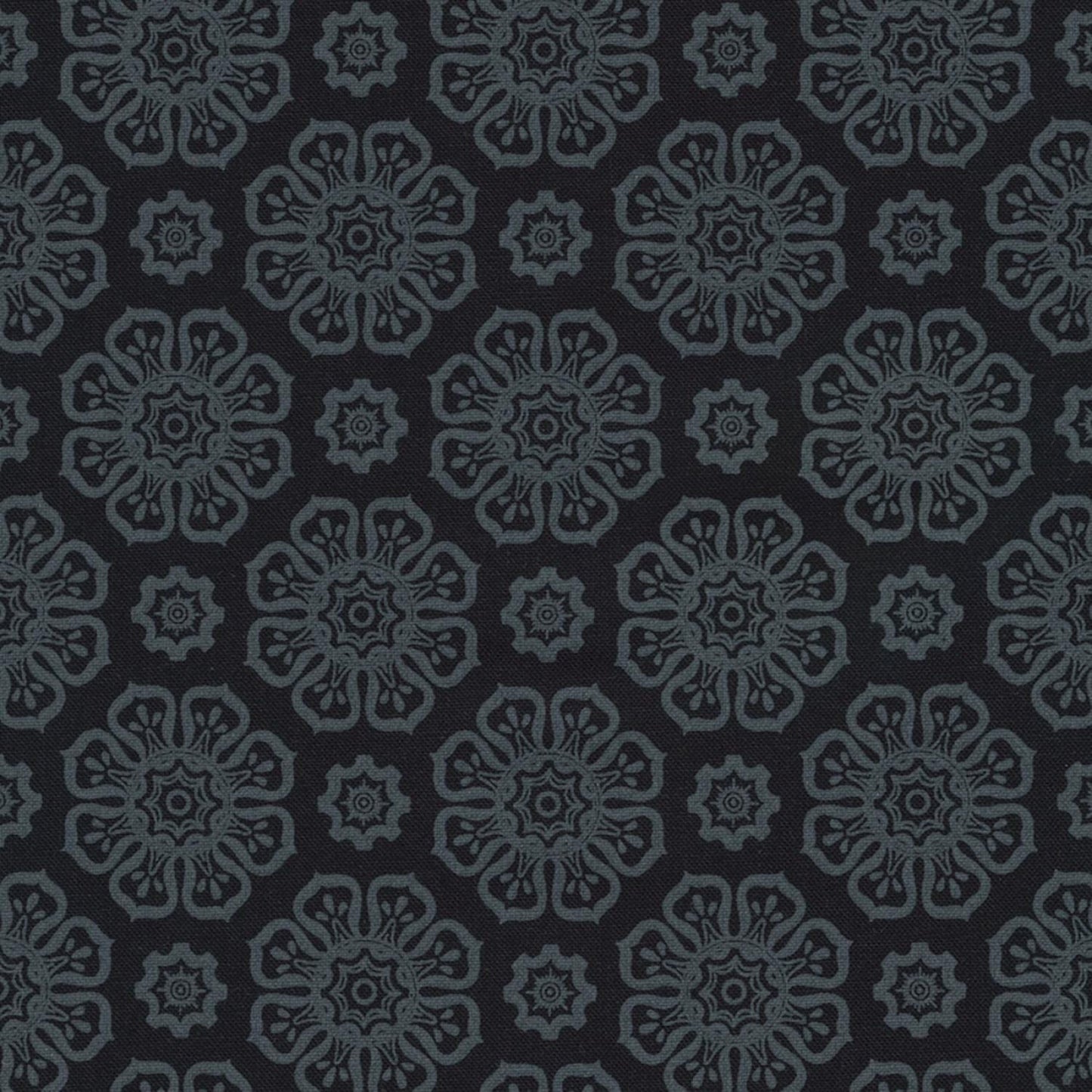 Blackout Ten Square, Robert Kaufman TEN-1340-42, Black White Gray Floral 10" Precut Fabric Squares