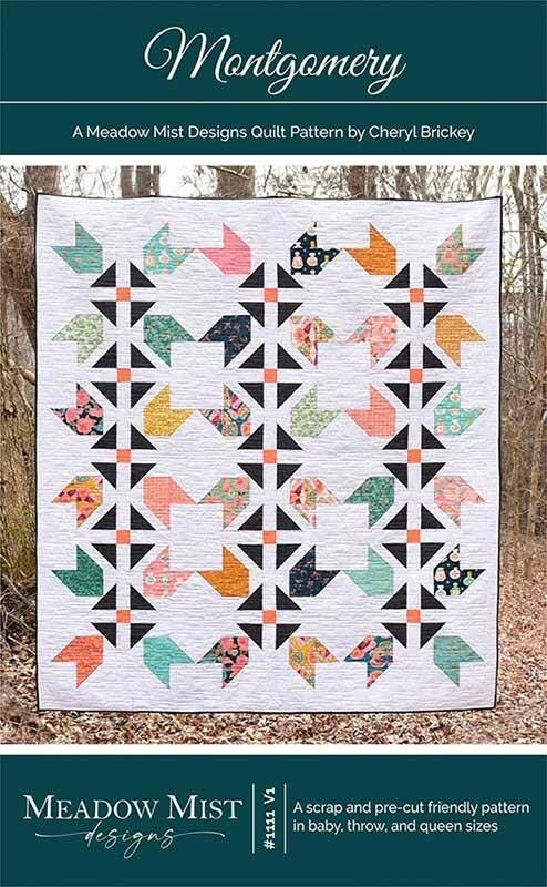 Montgomery Quilt Pattern, Meadow Mist Designs MMD1111, Precut Scrap Friendly Baby Throw Queen Quilt Pattern