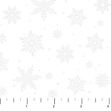 Twas the Night Before Christmas - White Pigment on White Snowflake Fabric, Northcott 27025-10, Christmas Xmas Snowflakes Fabric, By the Yard