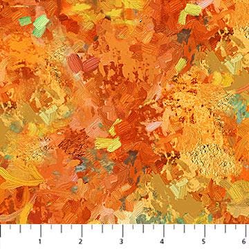 Silent Lake - Orange Texture Fabric, Northcott DP27258-54, Digitally Printed Autumn Fall Orange Yellow Abstract Texture Tonal Fabric