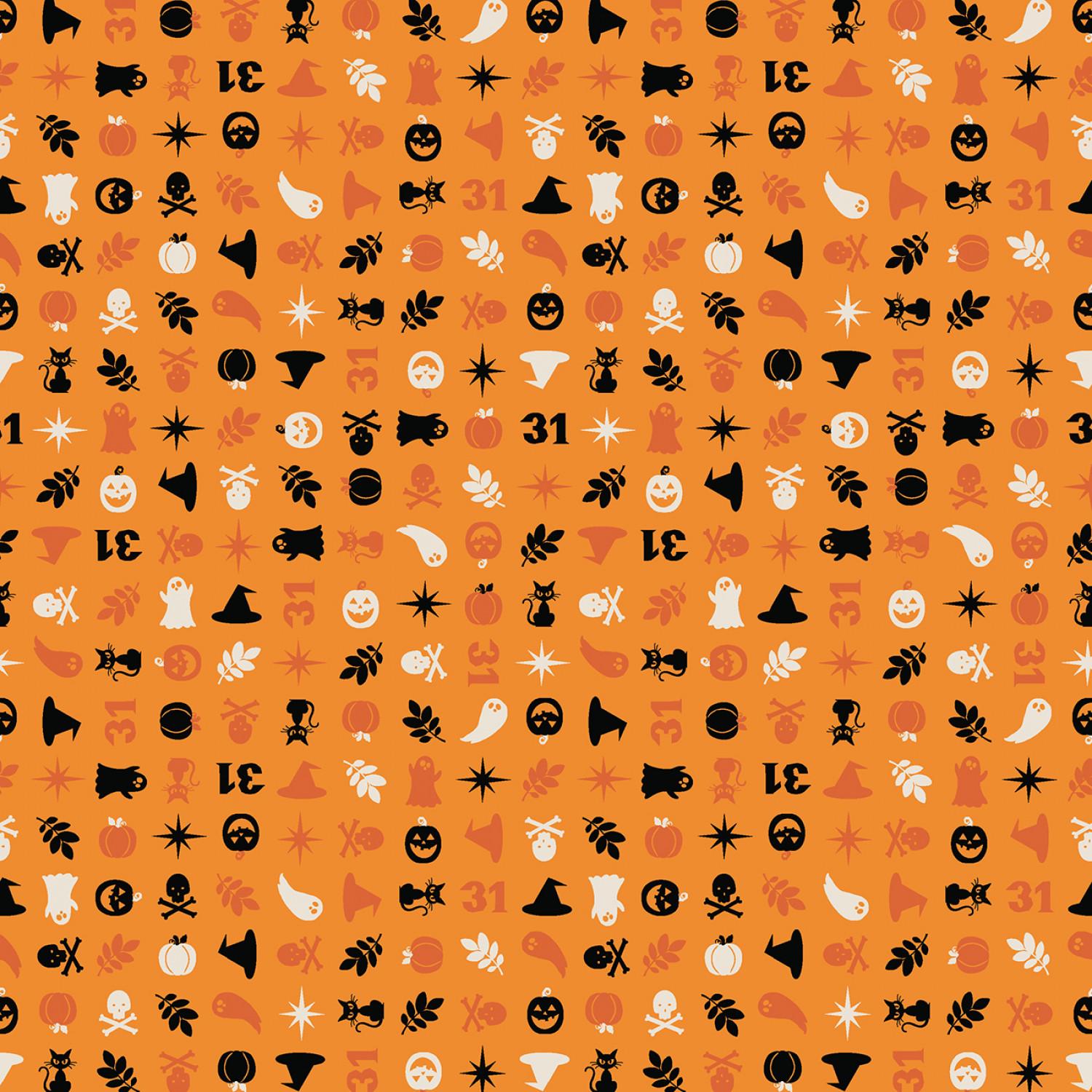 Pumpkins and Potions 9 Piece Halloween Fat Quarter Bundle, Maywood Studio FQ-MASPUPO, 18 x 22 Fabric Squares, Halloween Fabric