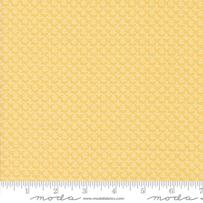 Georgia - Tiny Leaves on Yellow Fabric, Moda 18774 15 Afternoon, Yellow Blender Fabric, Brenda Riddle, By the Yard