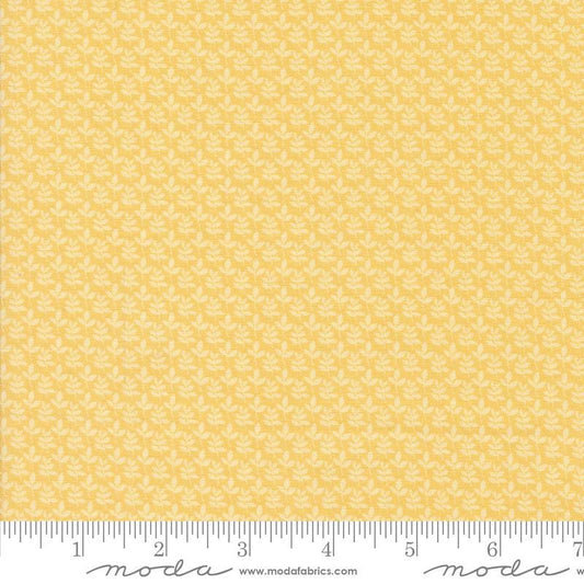 Georgia - Tiny Leaves on Yellow Fabric, Moda 18774 15 Afternoon, Yellow Blender Fabric, Brenda Riddle, By the Yard