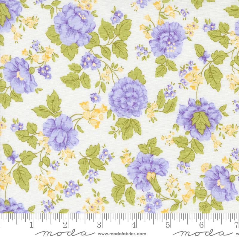 Georgia Charm Pack, Moda 18770PP, 5" Precut Lavender Green Yellow Floral Charm Pack Fabric Squares, Granny Chic Fabric, Brenda Riddle