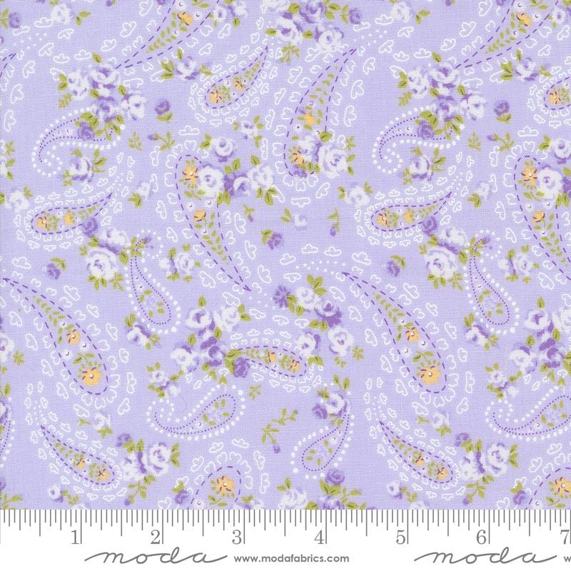 Georgia Charm Pack, Moda 18770PP, 5" Precut Lavender Green Yellow Floral Charm Pack Fabric Squares, Granny Chic Fabric, Brenda Riddle