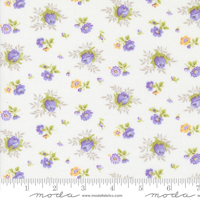 Georgia Charm Pack, Moda 18770PP, 5" Precut Lavender Green Yellow Floral Charm Pack Fabric Squares, Granny Chic Fabric, Brenda Riddle