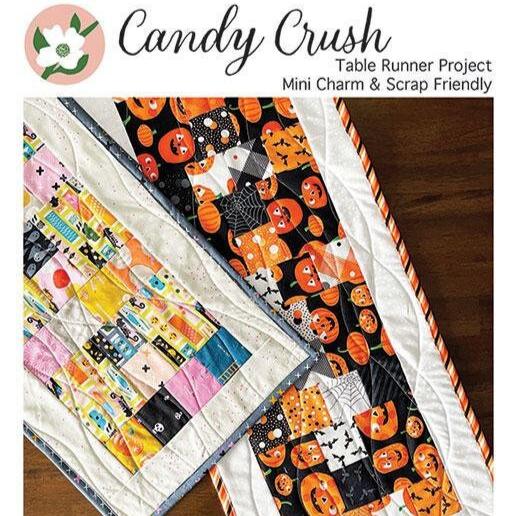 Candy Crush Table Runner Quilt Pattern, Branch and Blume BNB2201, 2.5" Mini Charm Square Friendly Table Runner Quilt Pattern, Chrissy Lux