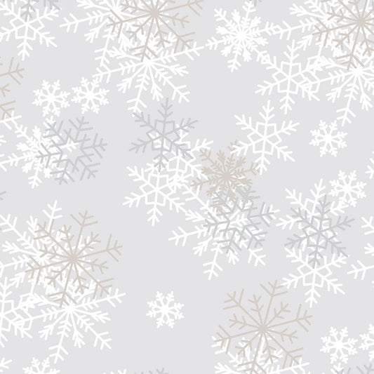 108" Light Gray Snowflakes Wide Quilt Back Fabric, Windham Fabric 51461-1, Christmas Xmas Wide Quilt Backing, By the Yard