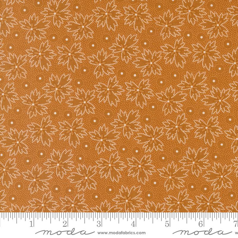 Denim and Daisies Layer Cake, Moda 35380LC, 10" Precut Floral Orange Blue Fabric Squares, Fig Tree