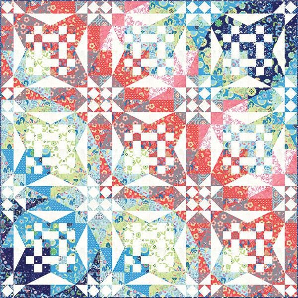 Crashing Waves Quilt Pattern, Want It Need It QJP FJP005, Yardage Friendly Storm at Sea Throw Bed Quilt Pattern, Franny and Jane