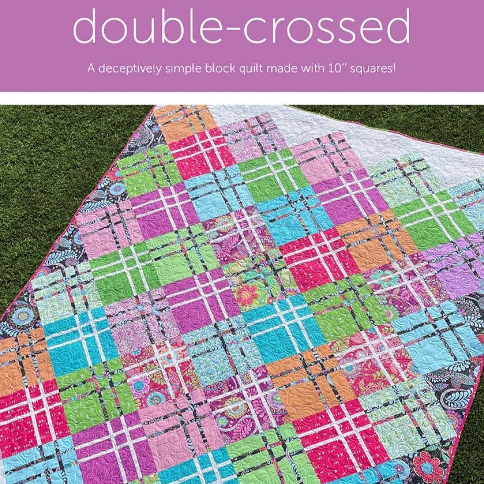 Double Crossed Quilt Pattern, Amanda Murphy Designs AMD138, 10" Squares Layer Cake Friendly Plaid Throw Quilt Pattern