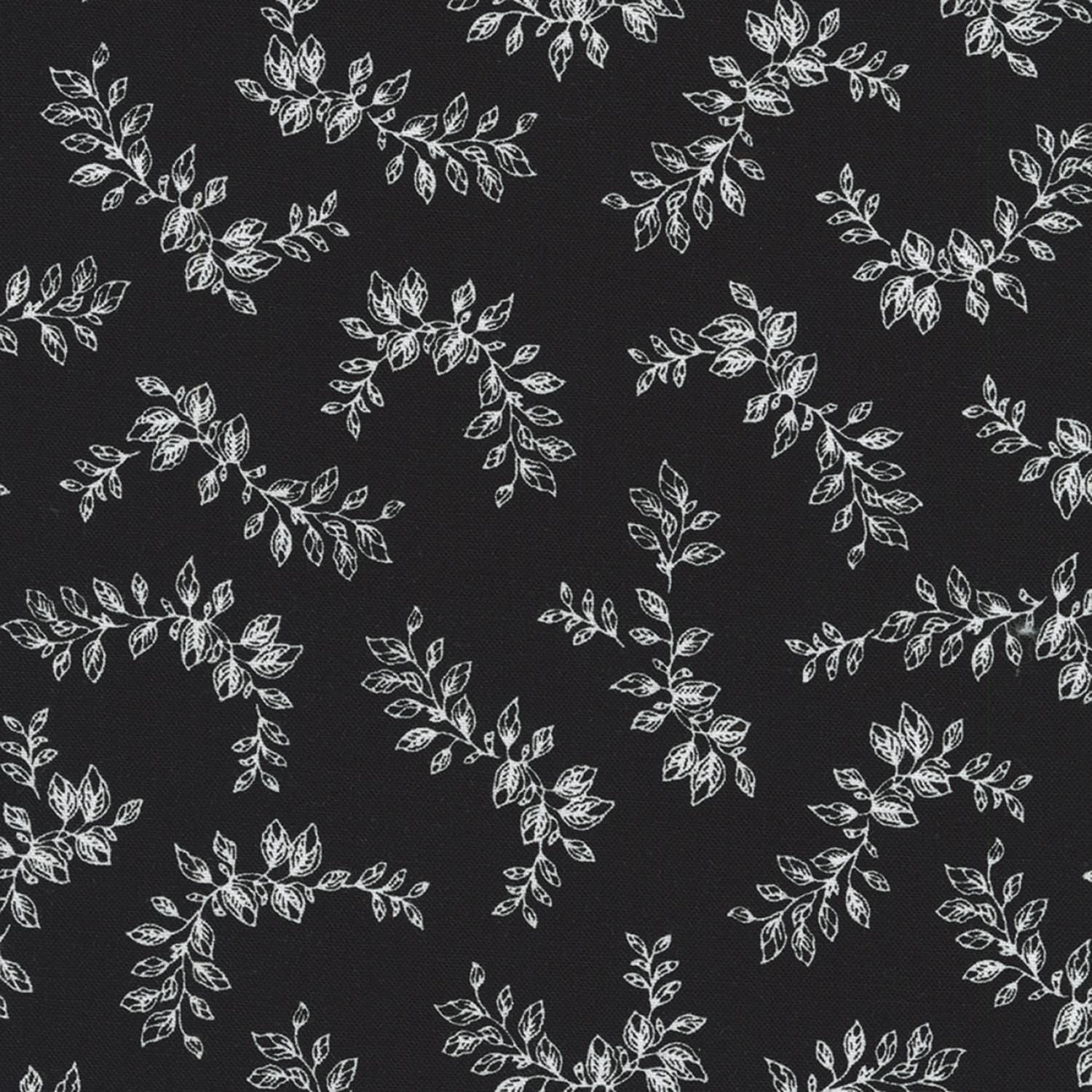 Blackout Ten Square, Robert Kaufman TEN-1340-42, Black White Gray Floral 10" Precut Fabric Squares