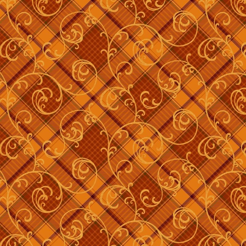 Autumn Time 5" Squares, Henry Glass MS-AutumnTime-SQ5, Fall Autumn Harvest Floral Paisley Plaid Fabric Squares