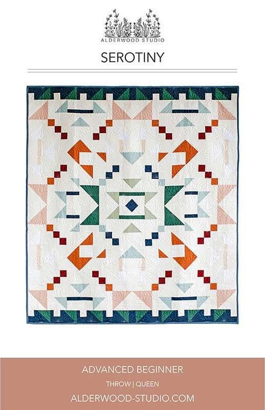 Serotiny Quilt Pattern, Alderwood Studio ALD-SEROTINY, Yardage Friendly Modern Throw Queen Bed Quilt Pattern