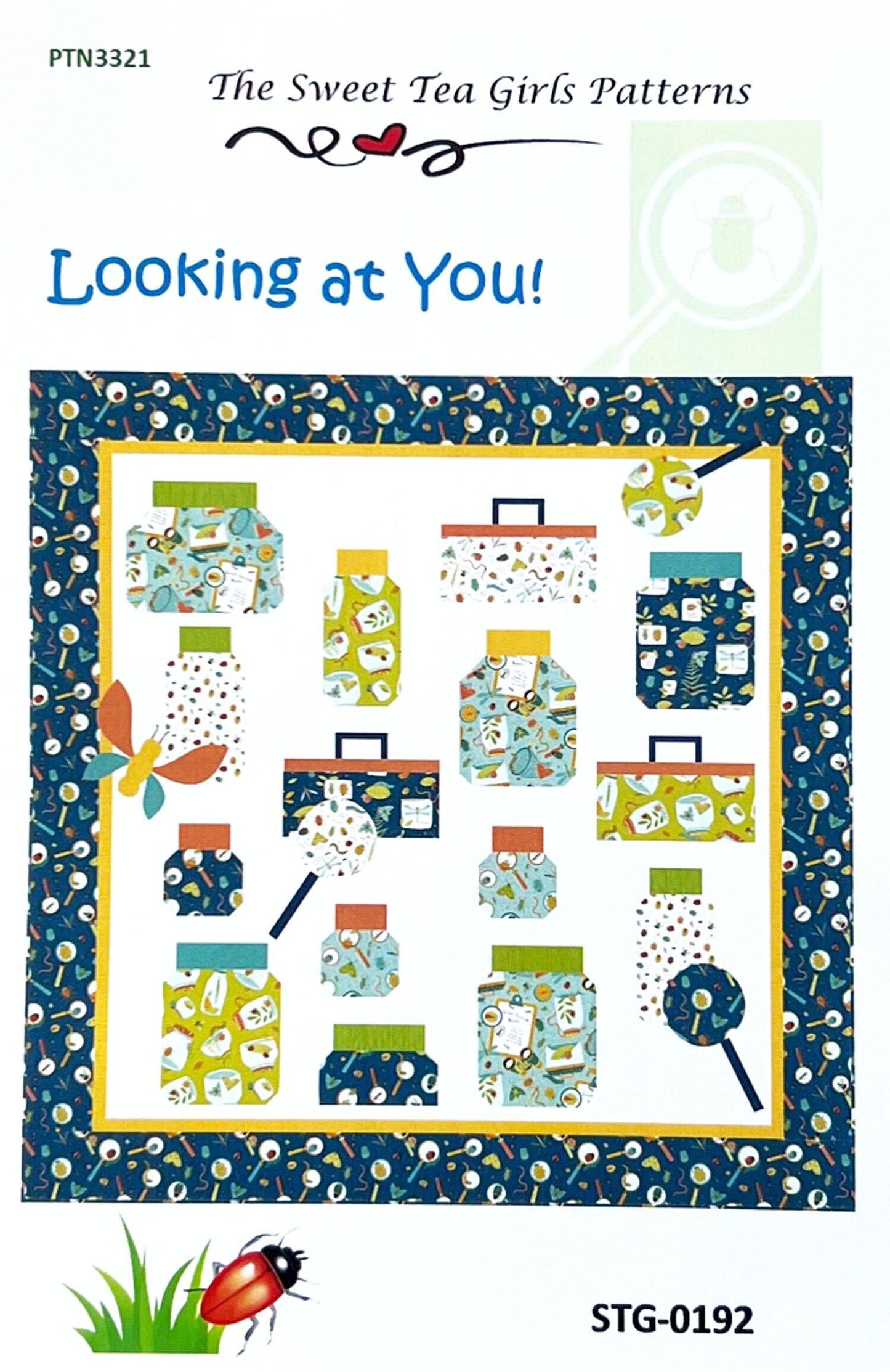 Looking at You Quilt Pattern, The Sweet Tea Girls STG0192, Yardage Friendly Bug Collector Sampler Quilt Pattern