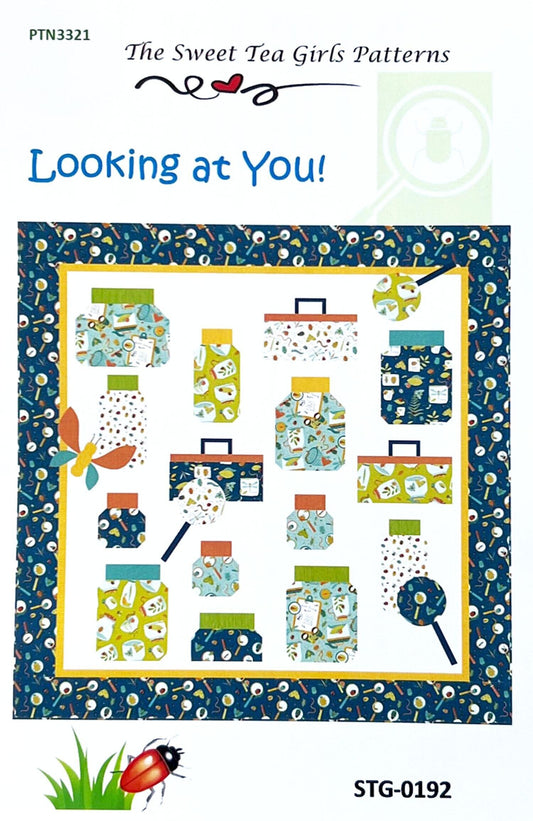 Looking at You Quilt Pattern, The Sweet Tea Girls STG0192, Yardage Friendly Bug Collector Sampler Quilt Pattern