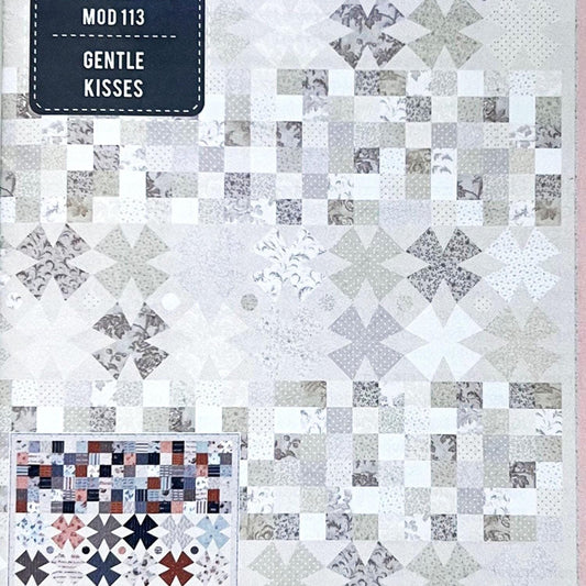 Gentle Kisses Quilt Pattern, Moda MOD113, Fat Quarter FQ or Layer Cake 10" Square Friendly Crib Throw Quilt Pattern