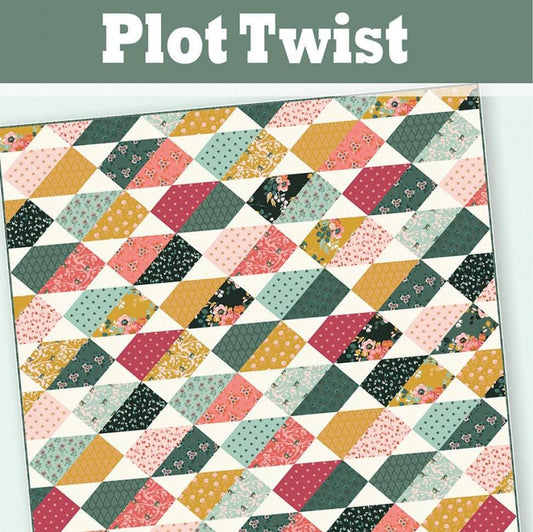 Plot Twist Quilt Pattern, A Bright Corner ABC348, Precut Friendly Baby Lap Throw Twin Queen Bed Quilt Pattern, Andy Knowlton