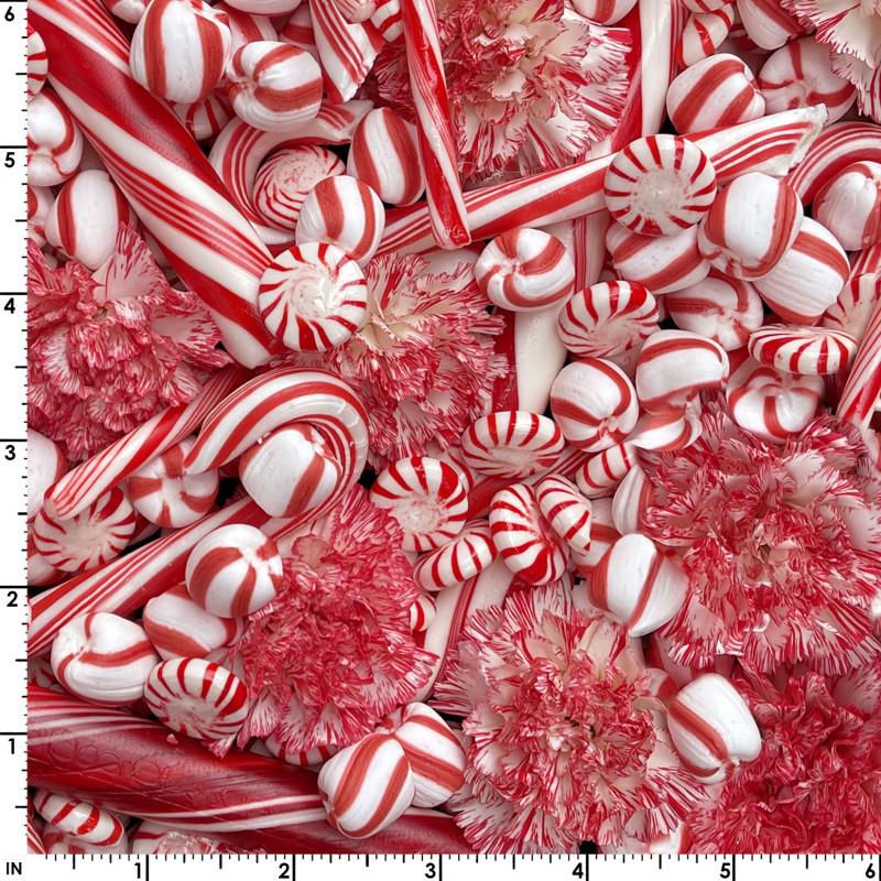 REMNANT 2 Yards 34" of 108" Hand Picked Christmas - Peppermint Twist Candy Wide Quilt Back Fabric, Maywood Studio MASQB10724-RW