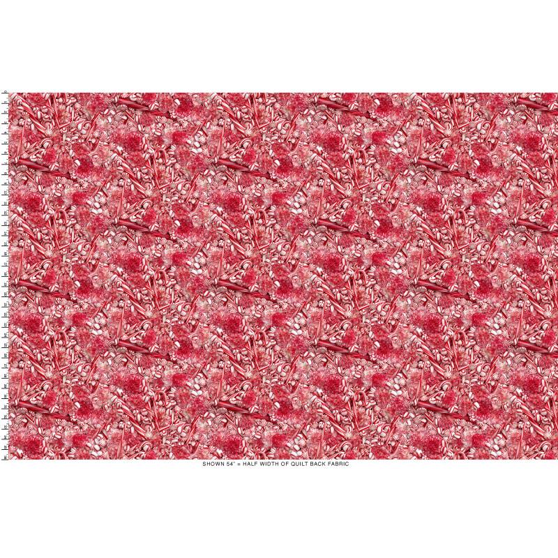 REMNANT 2 Yards 34" of 108" Hand Picked Christmas - Peppermint Twist Candy Wide Quilt Back Fabric, Maywood Studio MASQB10724-RW