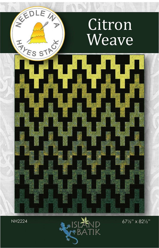 Citron Weave Quilt Pattern, Needle Hayes Stack NH2224, Yardage Friendly Modern Chevron Throw Quilt Pattern, Tiffany Hayes