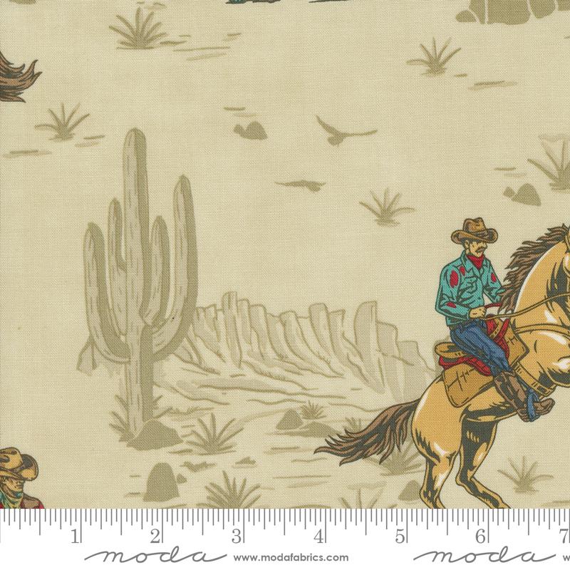 Saddle Ranch Layer Cake, Moda 33790LC, 10" Precut Western Southwestern Cowboy Cowgirl Boot Horses Fabric Squares