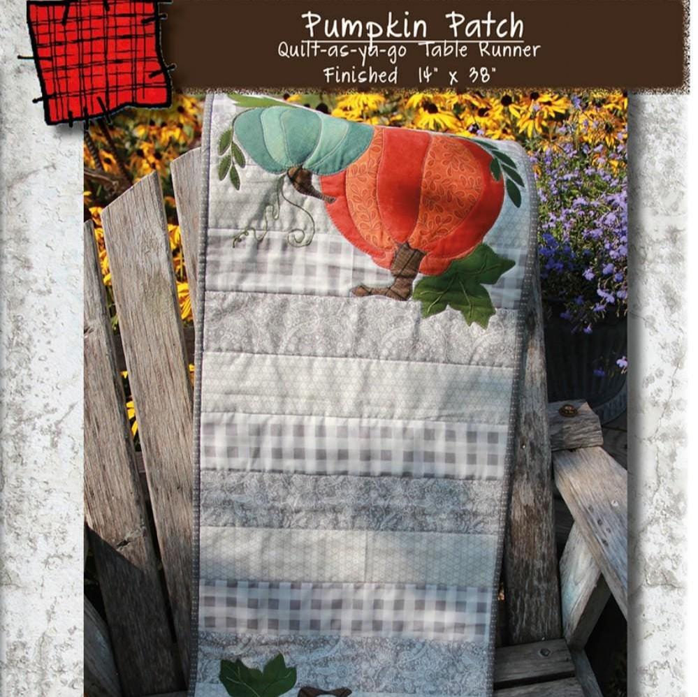 Pumpkin Patch Table Runner Quilt Pattern, Patch Abilities P251, Autumn Fall Harvest Applique QAYG Table Quilt Pattern