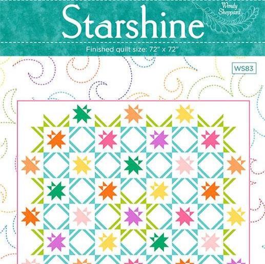 Starshine Quilt Pattern, Wendy Sheppard WS83, Yardage Friendly Stars Throw Bed Quilt Pattern