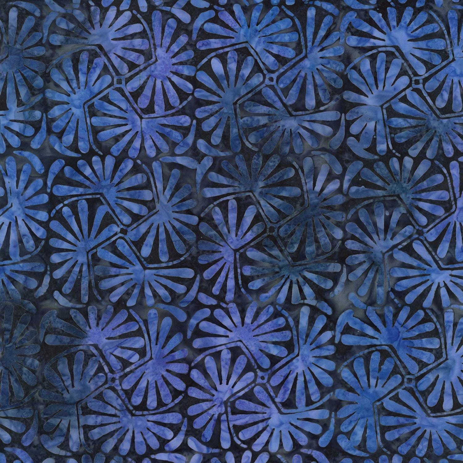 Bluebell Batik 10" Squares, Timeless Treasures Treat-Square42 Bluebell, 10" Precut Blue White Batik Quilt Fabric Squares