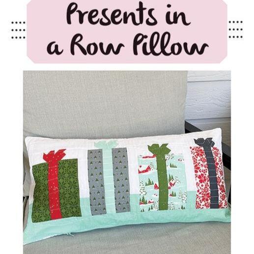 Presents in a Row Pillow Quilt Pattern, Sew Lux Fabric SLF2211, Precut Friendly Christmas Birthday Gifts Pillow Cover Pattern