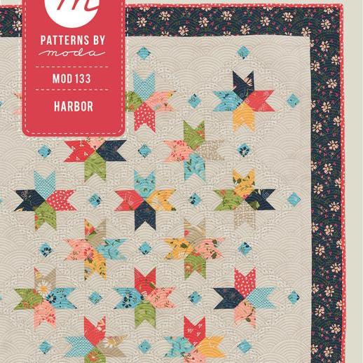 Harbor Quilt Pattern, Moda MOD133, Charm Pack 5" Square Friendly Star Lap Crib Wall Quilt Pattern, Foundation Paper Piecing Pattern, Cupcake