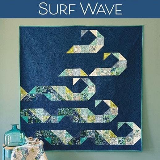 Surf Wave Quilt Pattern, Robin Pickens RPQP-SW160, Layer Cake Charm Pack Friendly Waves Quilt Pattern