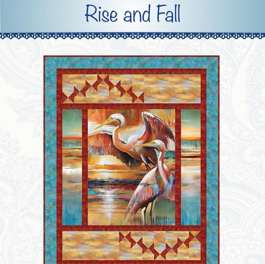 Rise and Fall Panel Frame Quilt Pattern, Bound to Be Quilting BTBQ470 PTN3386, Vertical Fabric Panel Friendly Throw Quilt Pattern