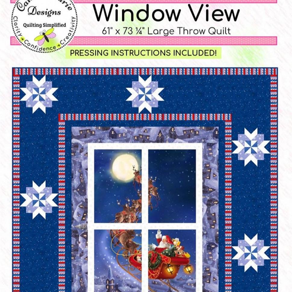 Window View Panel Frame Quilt Pattern, Cathey Marie Designs CMD194 PTN3255, Fabric Panel Friendly, Panel Frame Pattern, Star Quilt Pattern