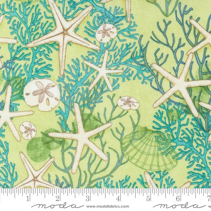 Serena Shores Layer Cake, Moda 48770LC, 10" Precut Blue Green Seashore Beach Floral Quilting Fabric Squares, Robin Pickens