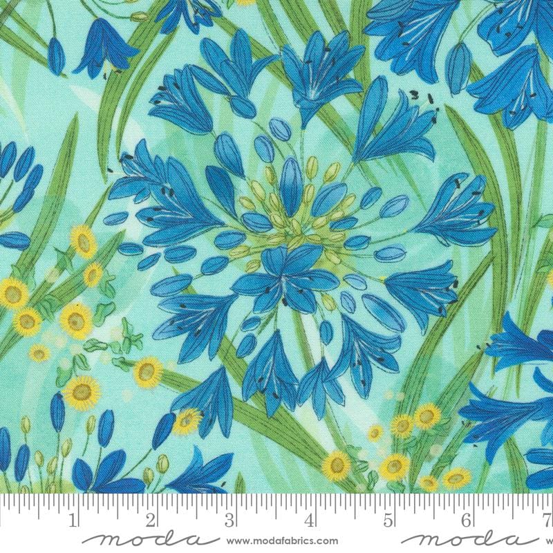 Serena Shores Layer Cake, Moda 48770LC, 10" Precut Blue Green Seashore Beach Floral Quilting Fabric Squares, Robin Pickens