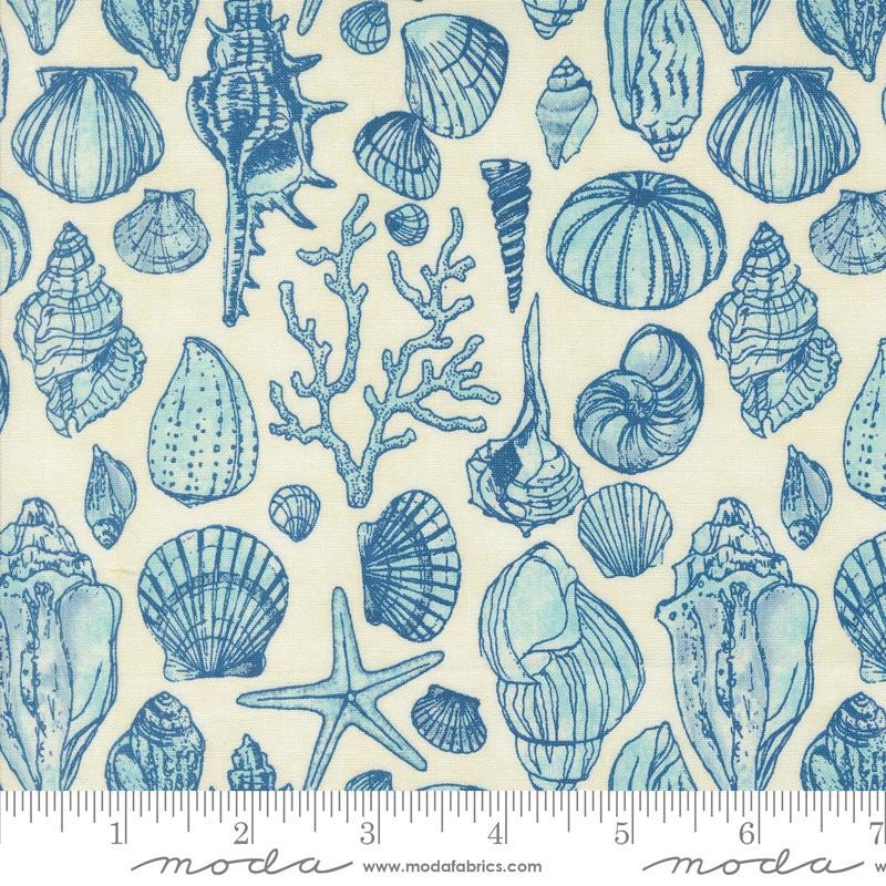 Serena Shores Mini Charm Pack, Moda 48770MC, 2.5" Precut Blue Green Beige Ocean Beach Quilt Fabric Squares, Robin Pickens