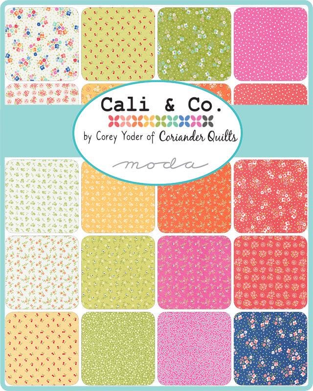 Cali Co Jelly Roll, Moda 29190JR, 2.5" Precut Rainbow Colors Calico Quilt Fabric Strip Roll, Corey Yoder