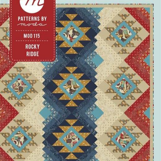 Rocky Ridge Quilt Pattern, Moda MOD115, Yardage Friendly Southwest Inspired Ikat Lap Throw Quilt Pattern