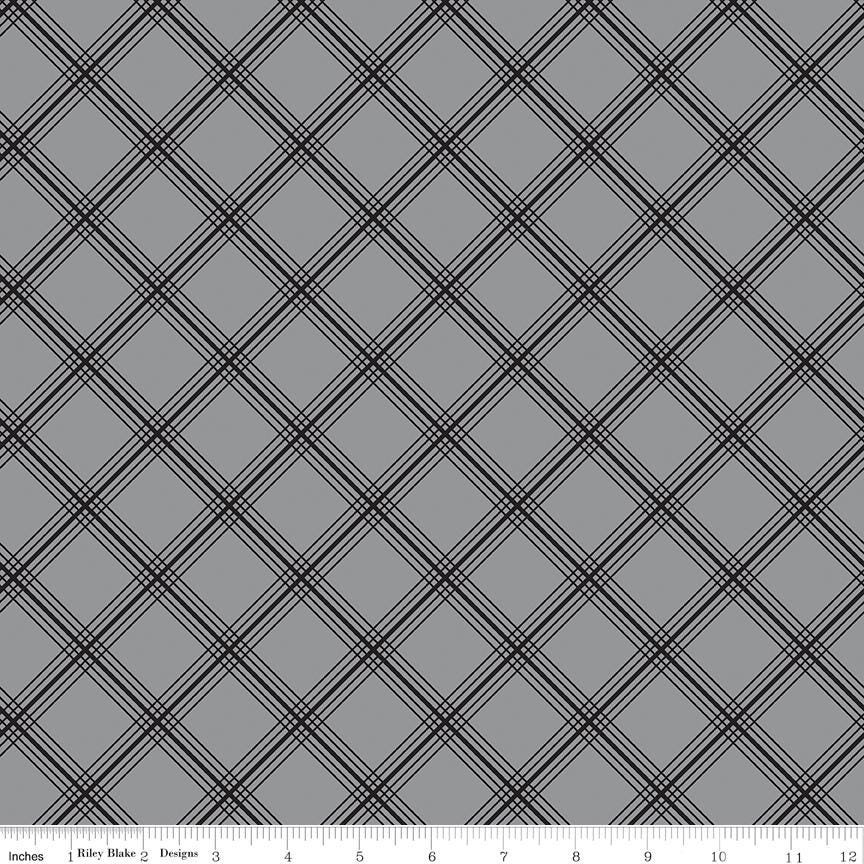 Midnight Meadow Rolie Polie, Riley Blake RP-15320-40, 2.5" Precut Black White Gray Fabric Strips, My Mind's Eye